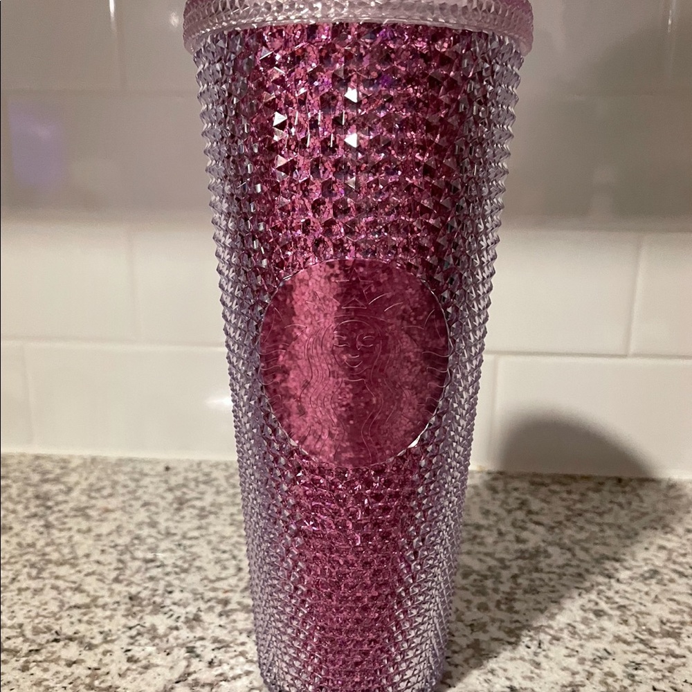 Starbucks Pink Mauve Glitter Studded Tumbler